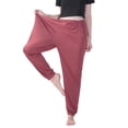 thumbnail image 3 of Women Stretchy Plus Size Pants Solid Color Trouser Casual Loose Baggy with Pockets for Yoga Dance Sport Homewear, 3 of 3