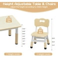 thumbnail image 3 of Kids Table and Chair Set - Height Adjustable Toddler Table and Chair Set with 6 Seats Non-Slip Legs,Children Multi-Activity Table for Ages 2-8 Graffiti Desktop,Family Learning Daily Use Natural Wood, 3 of 7