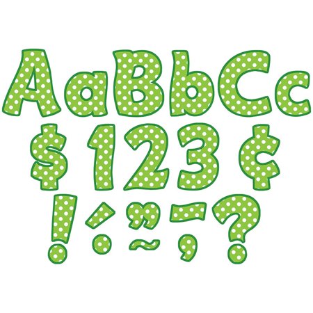 UPC: 0088231953456 | Teacher Created Resources 5345 Lime Polka Dots Funtastic 4   Letters Combo Pack