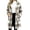 Khaki, variant on Womens Buffalo Plaid Fuzzy Long Fleece Coat,Lapel Collar Button Up Teddy Sherpa Warm Oversized Winter Hooded Outer Jacket with Pockets,L