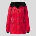 thumbnail image 2 of Women's Plus Size Winter Jacket Waterproof Winter Coat Warm Puffer Jacket Red XXL, 2 of 5