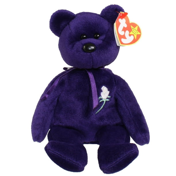 TY Beanie Baby PRINCESS the Purple Bear (PE, China & Canadian Tush
