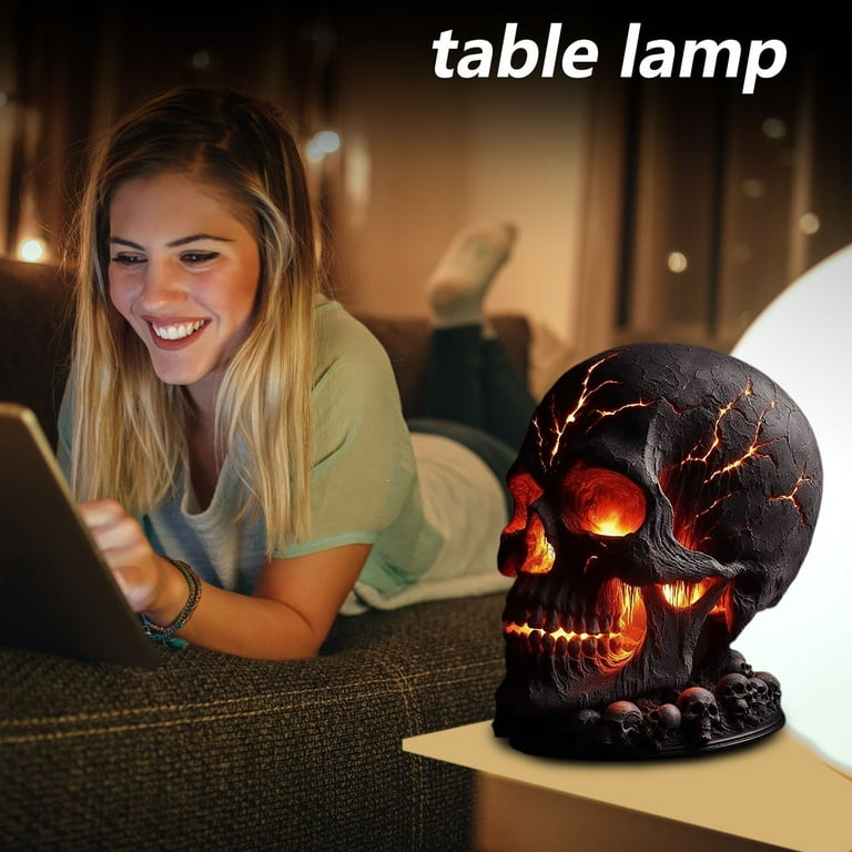 BULBING SKULL LAMP スカルランプ Lava Stone Skull Lamp,Human Skull Light Night Light，Skull