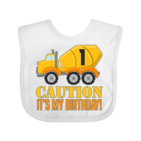 

Inktastic 1st Birthday Construction Truck Cement Mixer -one Year Old Gift Baby Boy or Baby Girl Bib