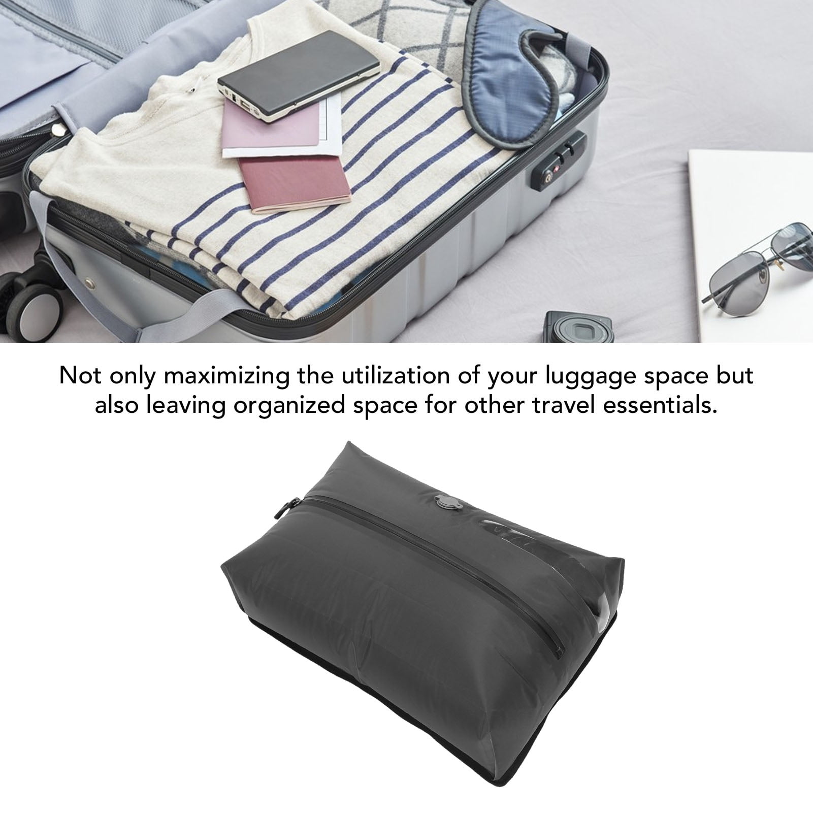 Vacuum Seal Packing Cube, Space Saving Lightweight Travel Vacuum Bag 17L 70D TPU  For Suitcase
