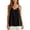 Black, variant on XFeng Women V Neck Flowy Cami Tank Top, Textured Loose Spaghetti Strap Blouse