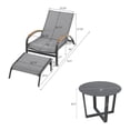 thumbnail image 7 of Aluminum Patio 3 PCS Chaise Lounge Set, Phifertex Sling Fabric Lounge Club Chairs with Ottomans and Round Side Table, 7 of 7