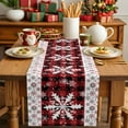 thumbnail image 4 of Christmas Snowflake Cotton Linen Table Runner for Dining Kitchen, Winter Classic Red Black Plaid Wedding Outdoor Party Tablerunners Decoration, Dresser Scarf Coffee Tablecloth Runners 13x70 Inches, 4 of 9