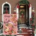 thumbnail image 3 of Christmas Gingerbread Man Garden Flag 12.5x18 Inch Double Sided Candy Cane Pink Merry and Bright Holly Berries Small Flag Seasonal Winter Holiday Yard Outdoor Outside Decoration, 3 of 6