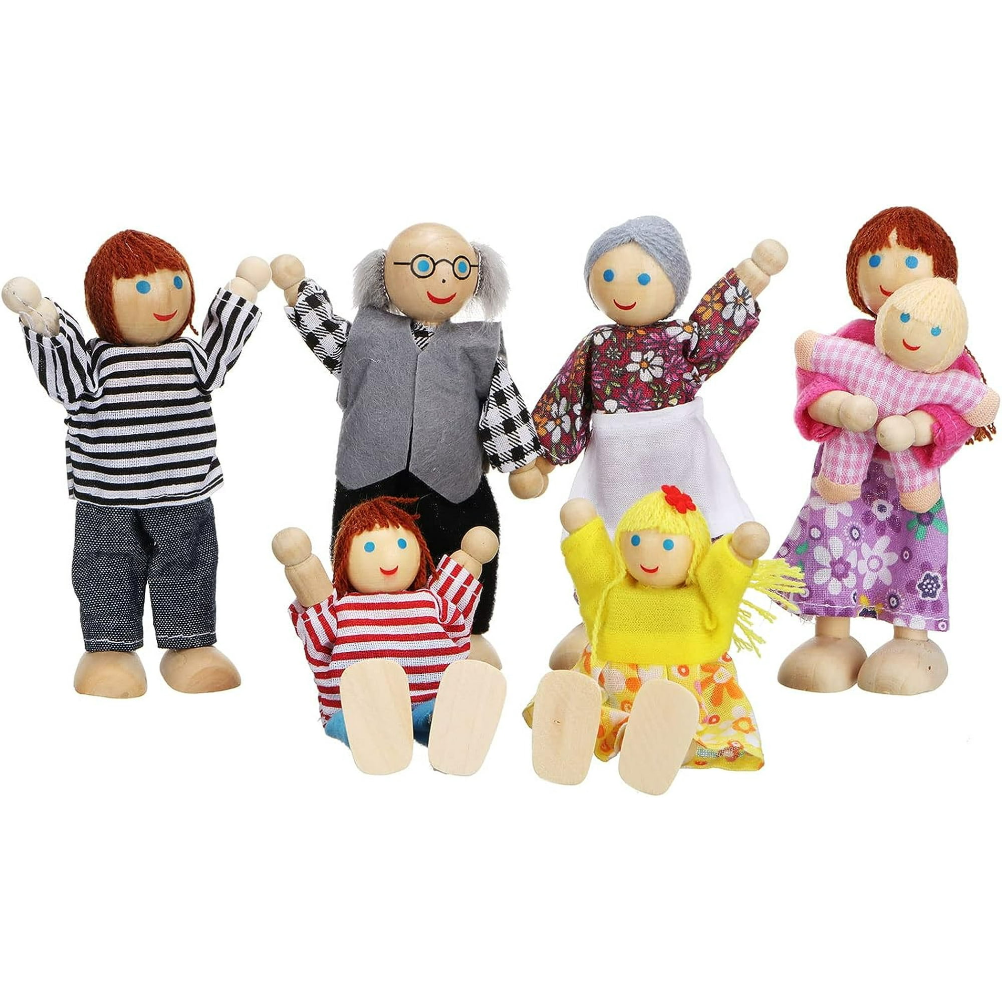 Wooden dolls house people discount