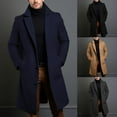 thumbnail image 6 of CENL Long Warm Black Trench Coat Men Single Breasted Luxury Wool Blends Overcoat Top, 6 of 9