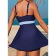 thumbnail image 3 of DOKOTOO Womens Tankini Bathing Suits 2 Piece Printed Swimsuits Tummy Control Tie Knot Swim Dress with High Waisted Boyshort, 3 of 10