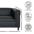Black Broadway Faux Leather Loveseat Sofa Modern Design, Compact