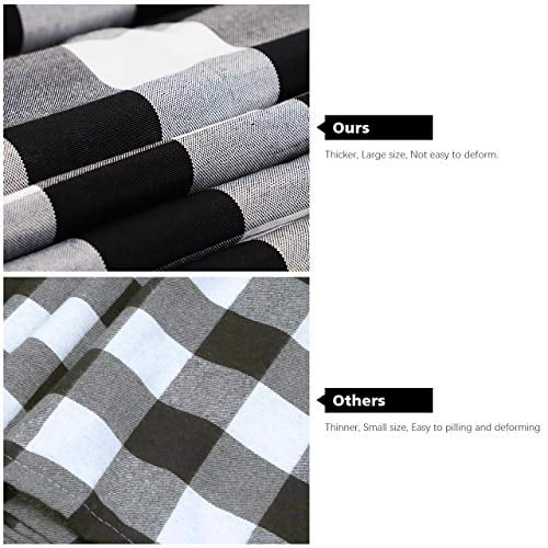 Thanksgiving Outdoor or Indoor Parties Syntus 14 x 108 inch Buffalo Check Table Runner Cotton-Polyester Blend Handmade Black and White Plaid for Family Dinner Christmas & Gathering 