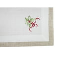 thumbnail image 4 of Embroidered Holly Christmas Tree Double-Layer Holiday Decorative Placemat (Natural+White Placemat 13"x19"-Set of 4), 4 of 5