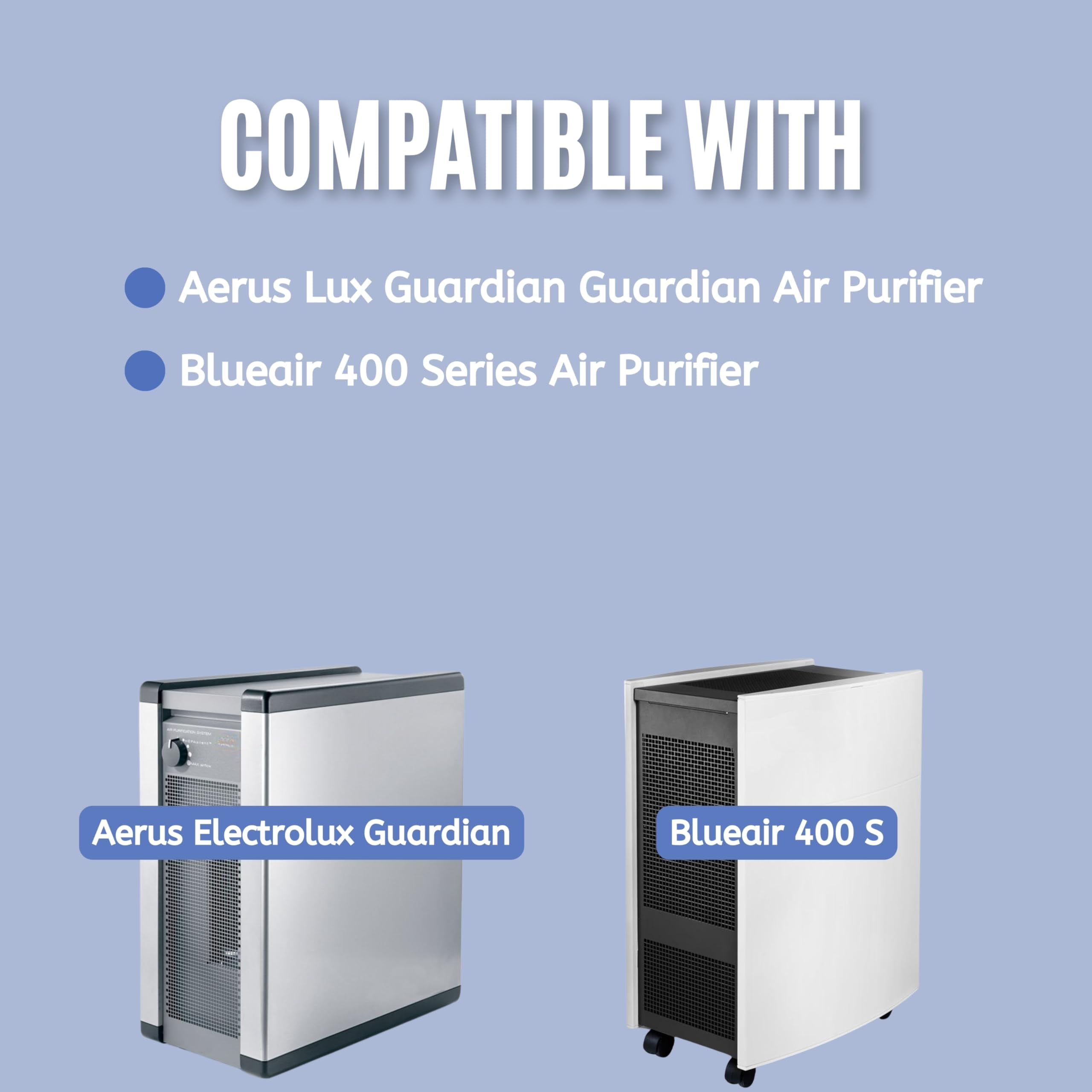 Nispira TiO2 Replacement Filter Compatible with Aerus Electrolux Lux Guardian, Beyond Guardian,  Blueair 400 series Air Purifier, 2 Packs