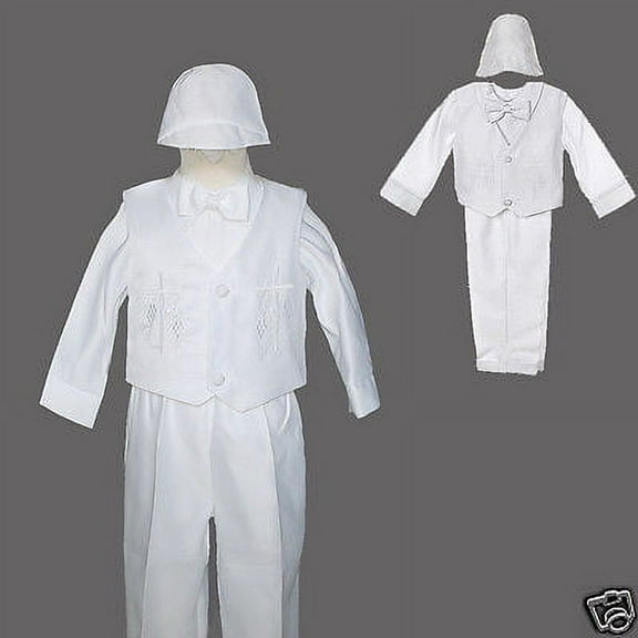 BABY TODDLER & BOY  CHRISTENING  FORMAL VEST SUIT WHITE  SZ:XS S,M,L,XL 2T 3T 4T