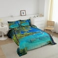 thumbnail image 3 of Erosebridal Blue Hawaiian Beach Bedding Twin Comforter Set,Summer Holiday Down Comforter,Ocean Decor,Reversible,Lightweight,2-Piece, 3 of 8