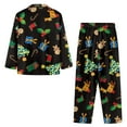 thumbnail image 4 of Renewold Warm Pajamas Button Down Top Christmas Socks Gingerbread Man Long Sleeve Shirt & Elastic Waist Sweatpants Set of 2 Breathable Women Sleepwear Size M, 4 of 6