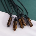 thumbnail image 3 of Black Obsidian Healing Crystal Points Necklace Adjustable Rope Hexagonal Wrapped Braided Stone Pendant Necklace Handmade Gemstone Jewelry for Men Women, 3 of 6