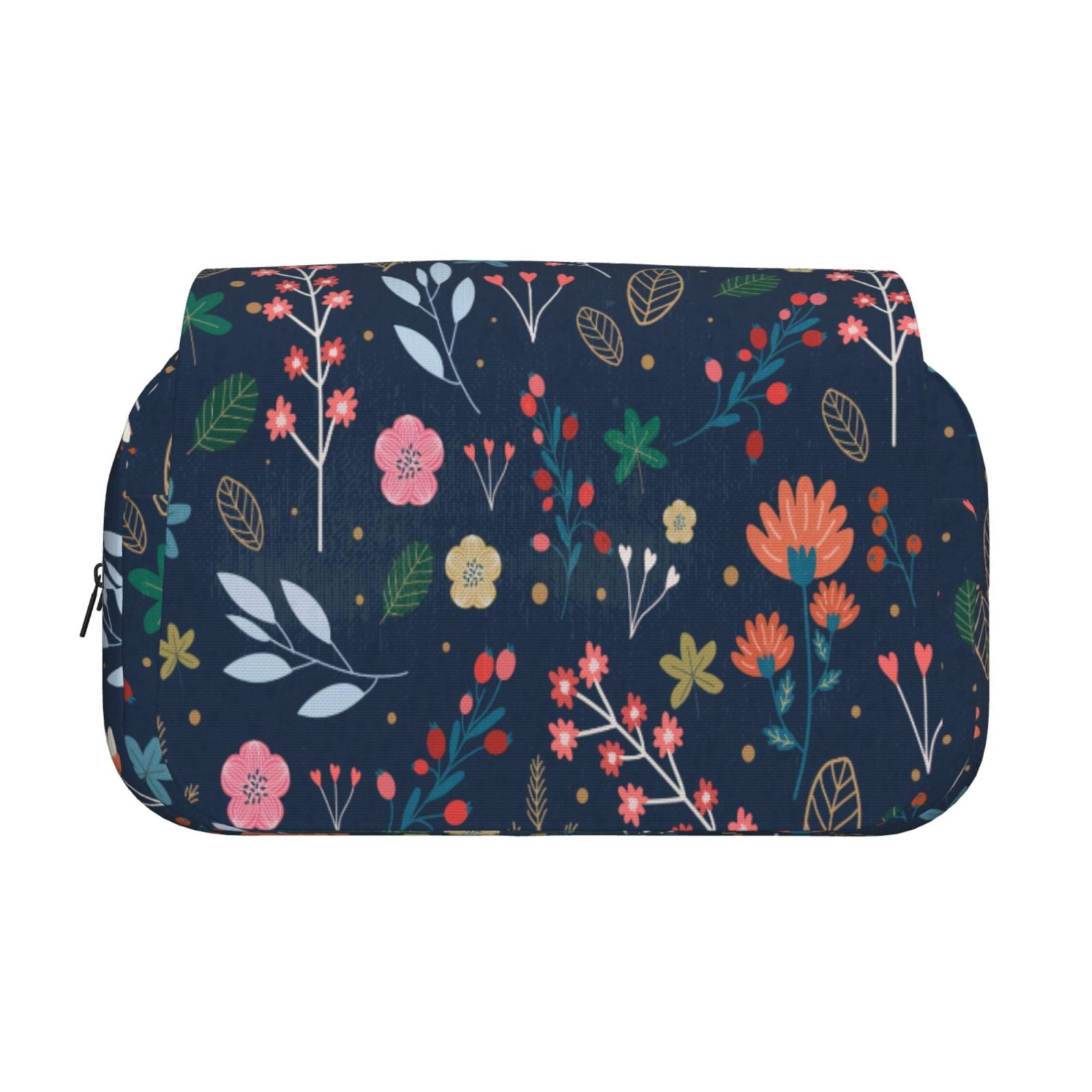 Rateoe Colorful Flowers Pattern Double Clamshell Pen Case, Storage Organizer with Two Zipper Compartments– Holds Up to 50 Pencils & Pens