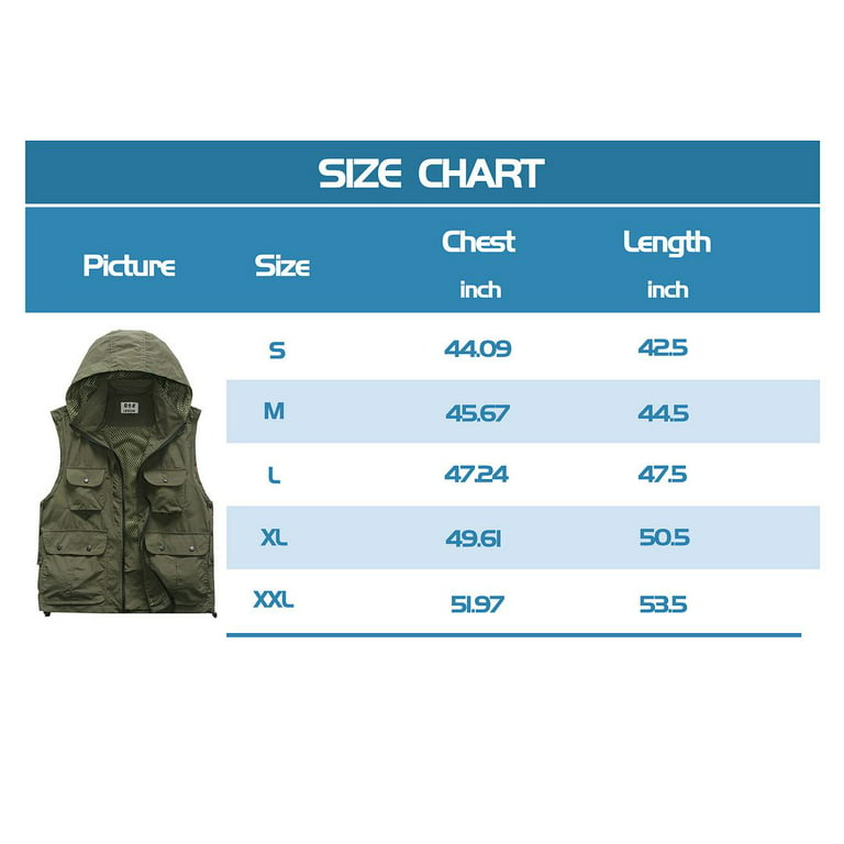Hiheart unisex Hooded Mesh Multiple Fishing Vest XL, adult Unisex, Green