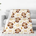 thumbnail image 1 of Fotbe Sloth Yoga Manta de Franela Acolchonada con Estampado, Súper Suave y Esponjosa, Extra Grande para Sofá, Cama, Uso Todo el Año-80"x60", 1 of 7