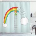 thumbnail image 1 of Ambesonne Cloud Shower Curtain, Doodle Girl on a Ladder, 69"Wx84"L, Multicolor, 1 of 3