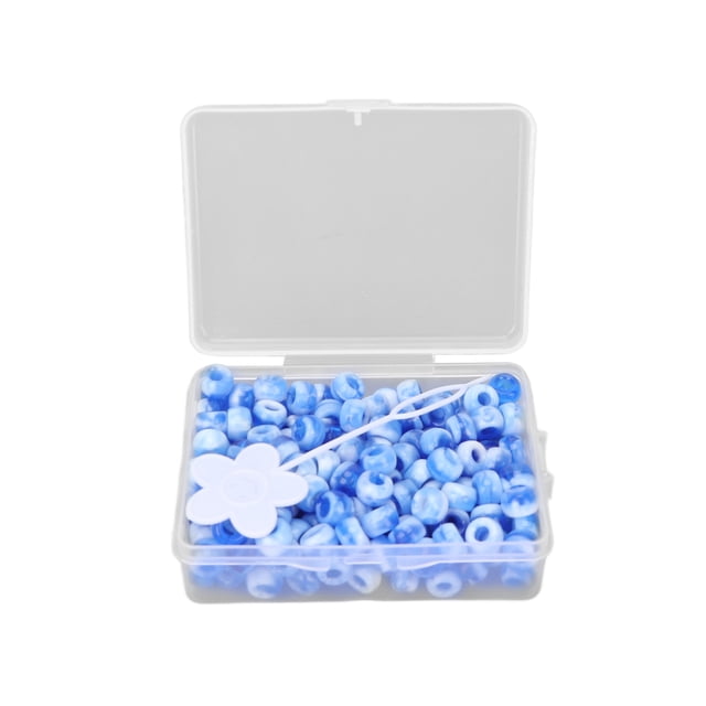 Kit de cuentas de poni de color caramelo para hacer joyas, cuentas para el cabello, pulseras, collares y manualidades. Azul.