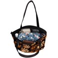 thumbnail image 5 of Dog Paw Print Canvas Leather Mix Hand-Held Bag - Twill Sponge Jeanette Material, 30x10.5x39cm Size, 5 of 5
