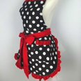 thumbnail image 3 of Cute Apron Retro Black Polka Dot Retro Ruffle Side Vintage Cooking Aprons, 3 of 4