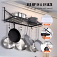 thumbnail image 6 of KFFKFF Pot Rack Wall Mounted, 24 inch Pot and Pan Hanging Rack, Pot and Pan Hanger with 12 S Hooks, 55 lbs Loading Weight, Ideal for Pans, Utensils, Cookware in Kitchen, 6 of 9