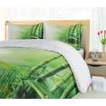 thumbnail image 5 of Ambesonne Japanese Duvet Cover Set, Spa Themed Trees and Blurs, 2-Calking, Pale Yellow Green, 5 of 6