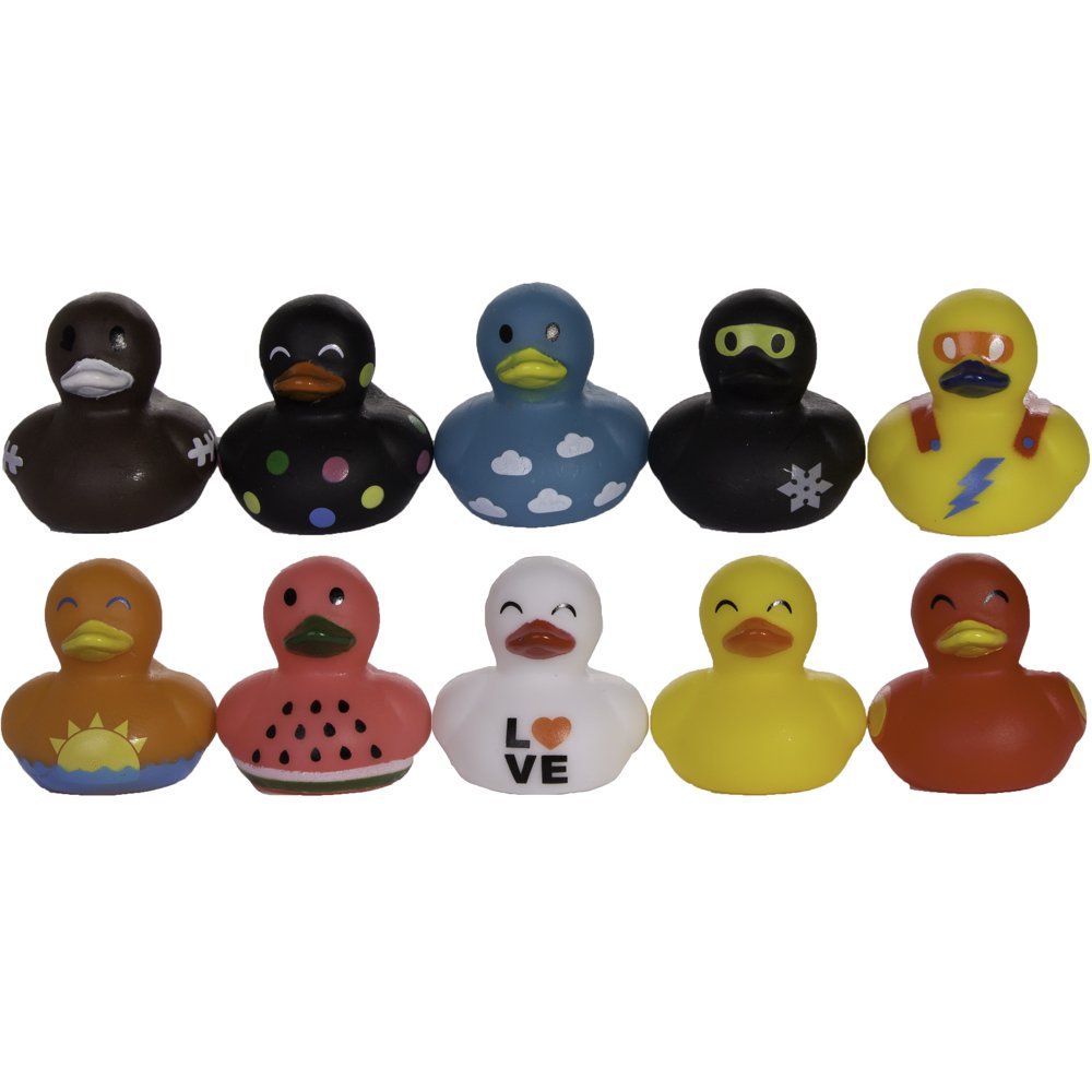 10 Pack Of Assorted 1.5 Inch Mini Rubber Ducks 10 Pack Of Assorted 1.5 Inch Mini Rubber Ducks