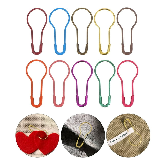 Minkissy 300Pcs Assorted Color Metal Gourd Pins Iron Safety Pins for Sewing Knitting and Decorative Use