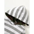 thumbnail image 5 of Mikrdoo 0 Months Newborn Baby Boys Outfits Fall Winter 3 Months Boys Pants Sets Stripe Pocket Long Sleeve Hoodies Romper Top Elastic Camouflage Pants 2Pcs Clothing From 0-18M, 5 of 8