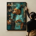 thumbnail image 6 of Funny Dog Kitchen Wall Art - Dining Room Wall Decor - Poodle Cooking Food Canvas Prints for Farmhouse Kitchen Decor, Modern Restaurant Painting Artwork, 6 of 6