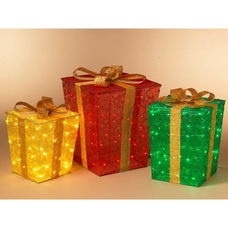 gerson lighted glittering outdoor gift box set of 3 gerson lighted glittering outdoor gift box set of 3
