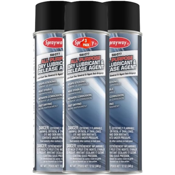 Sprayway All Purpose Industrial Silicone Lubricant - (20 oz) Cans (3 Pack)