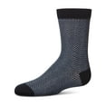 thumbnail image 2 of MeMoi Boys Herringbone-Pattern Cotton-Rich Crew Sock - Boys - Male, 8-9, Navy, 2 of 4
