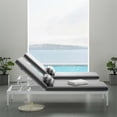 thumbnail image 2 of Modway Perspective Aluminum Patio Chaise Lounge Chair in White and Striped Gray, 2 of 6