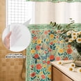 thumbnail image 3 of No Hook Shower Curtain, Boho Green Flowers Shower Curtains for Bathroom with See Through Top Window, Spring Abstract Watercolor Floral Leaf Waterproof & Washable Bath Curtain Small Stall 36"x78", 3 of 9