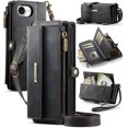 thumbnail image 1 of Funda Billetera para iPhone 16e – Funda para Teléfono de Cuero PU con Bloqueo RFID con Tarjetero, Bolsillo con Cremallera, Pata de Cabra, Cierre Magnético, Correa para el Hombro y la Muñeca, 1 of 9