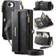 thumbnail image 1 of Funda Billetera para iPhone 16e – Funda para Teléfono de Cuero PU con Bloqueo RFID con Tarjetero, Bolsillo con Cremallera, Pata de Cabra, Cierre Magnético, Correa para el Hombro y la Muñeca, 1 of 9
