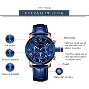 Men's Watches Sports Quartz Wristwatches Leather Strap Luminous Hands