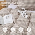 thumbnail image 4 of Tan Queen 90x90 Gingham Duvet Cover Bedding Set, 4 of 8