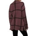 thumbnail image 4 of Suéter de Punto A Cuadros para Mujer, Estilo Casual de Otoño/Invierno, Cuello Alto, Suéter A Rayas, Tops Color Block. Marrón Oscuro L, 4 of 9
