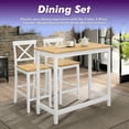 thumbnail image 3 of Kings Brand Furniture 3-Piece Counter-Height Dining Set – Solid Wood Table & 2 Chairs for Kitchen & Small Spaces, 3 of 9