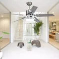 thumbnail image 5 of AFANQI Ceiling Fan Light 42'' 5 Stainless Steel Blades LED Fan Lamp w/ Remote Control, 5 of 16