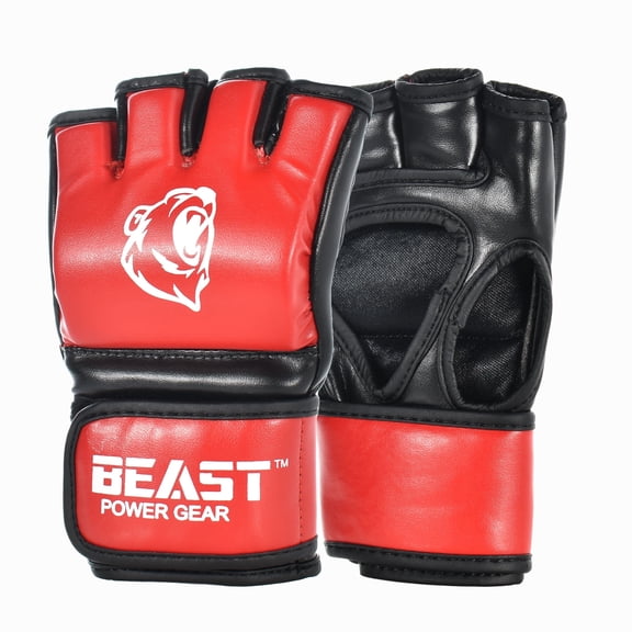 Beastpowergear MMA Gloves, UFC Gloves, Kickboxing Gloves with Open Palms, Boxing Gloves, Punching Bag Gloves, Sparring, Muay Thai, Thump Padding for Men & Women